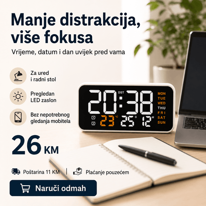 Digitalni LED Stolni Sat DS-3835L – Satovi – – slika 3