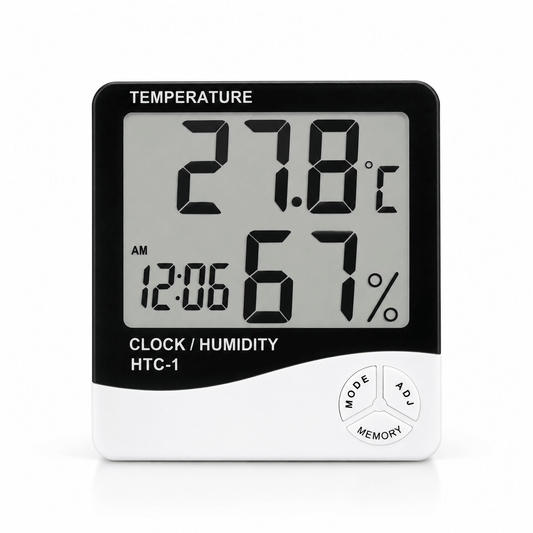 Digitalni mjerač temperature i vlažnosti sa satom HTC-1 – Digitalni mjerači temperature i vlažnosti – – slika 1