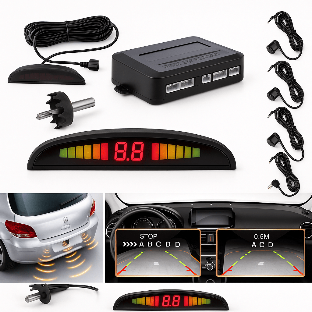 Digitalni Parking Senzor s LED Ekranom i 4 Sonde – – – slika 1