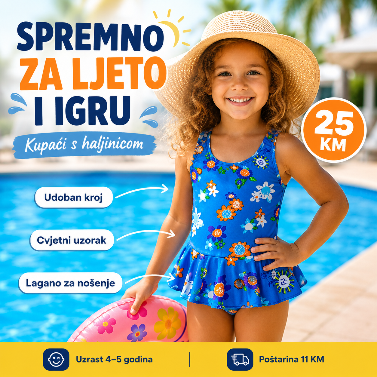 Dječji jednodijelni kupaći kostim – – – slika 5