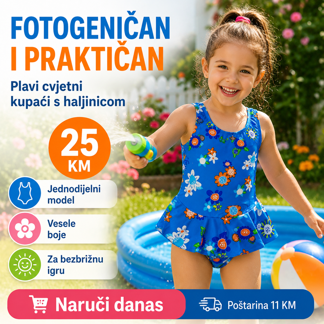 Dječji jednodijelni kupaći kostim – – – slika 6