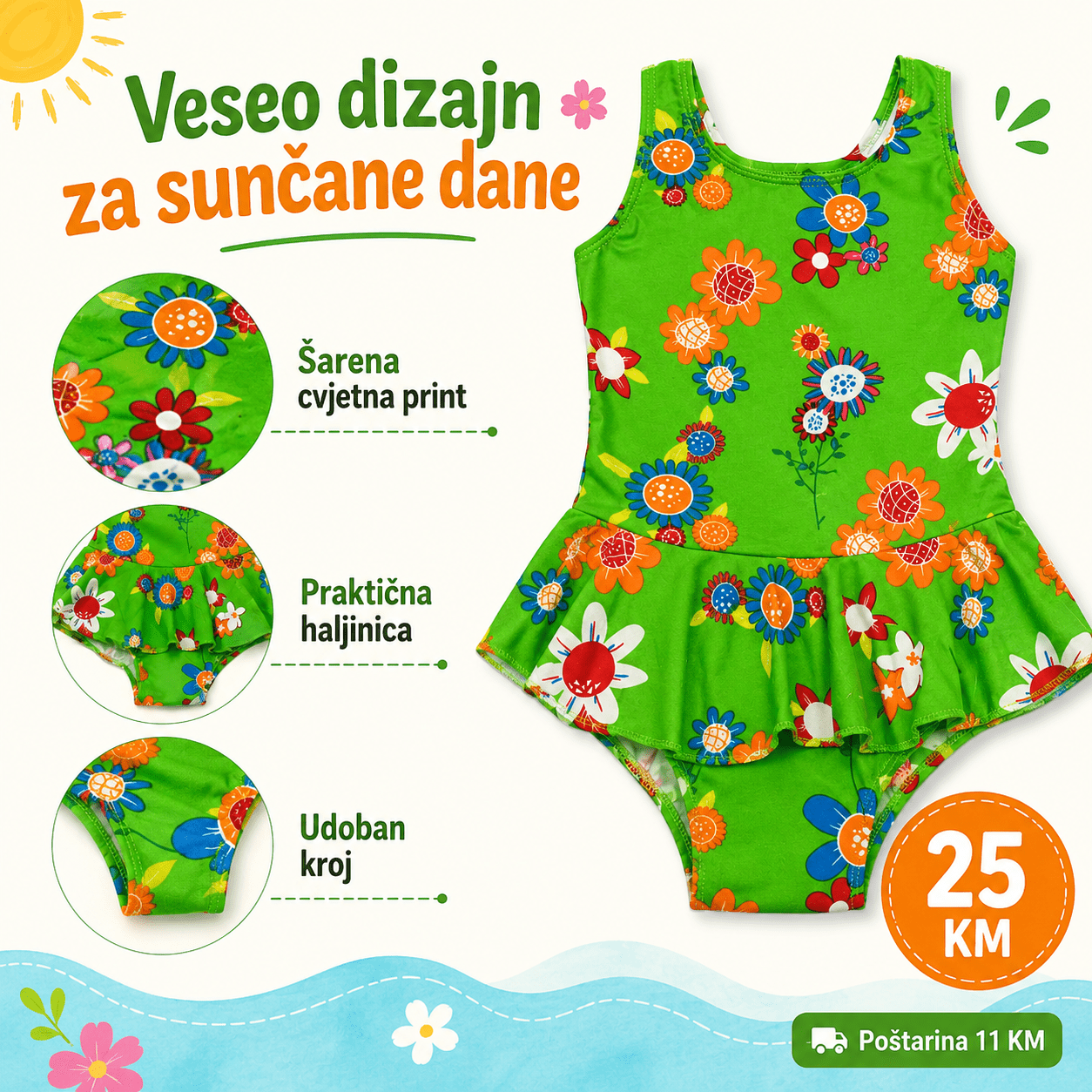 Dječji jednodijelni kupaći kostim – – – slika 8