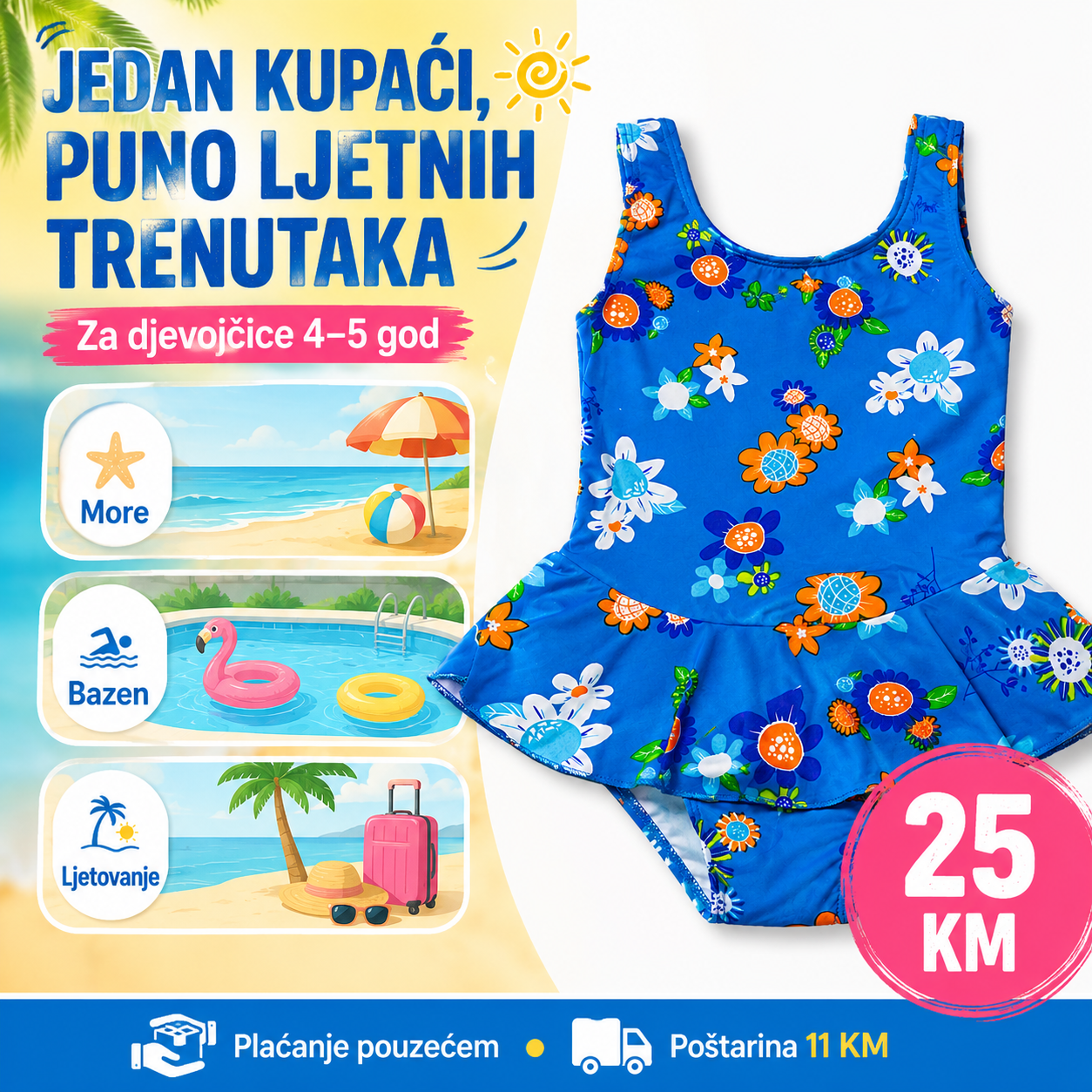 Dječji jednodijelni kupaći kostim – – – slika 4