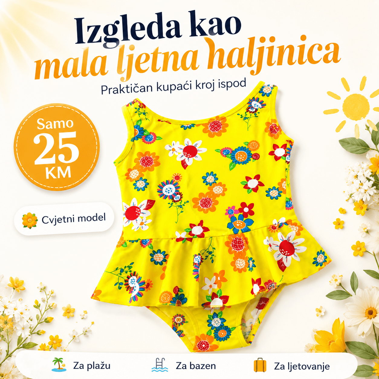 Dječji kupaći kostim s haljinicom – – – slika 7