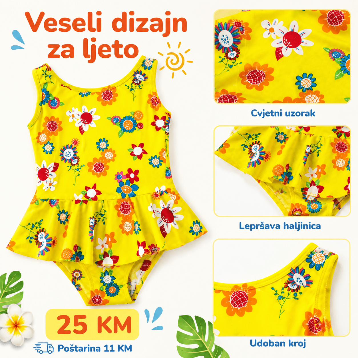 Dječji kupaći kostim s haljinicom – – – slika 2