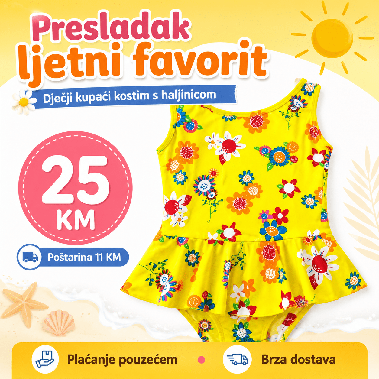Dječji kupaći kostim s haljinicom – – – slika 3