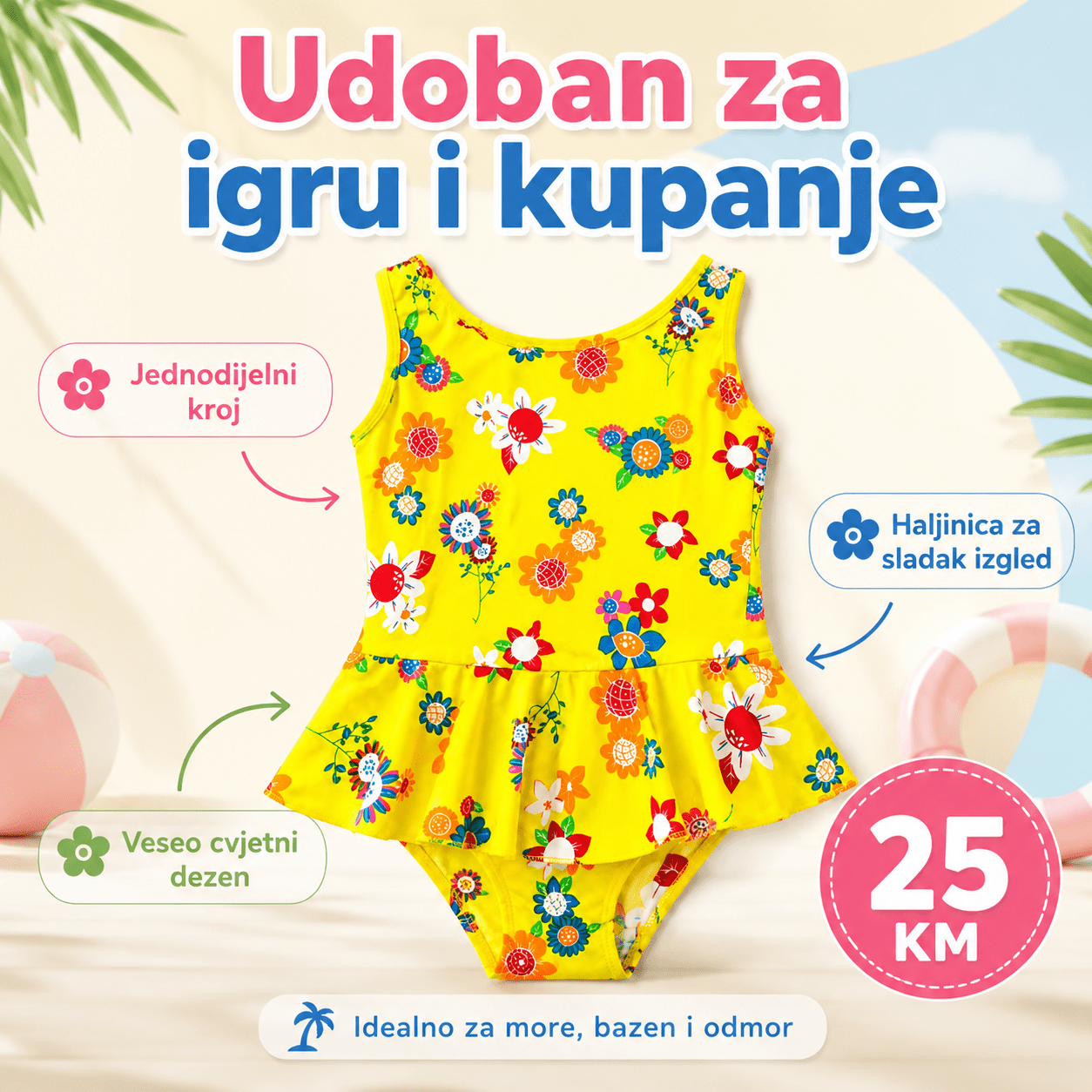 Dječji kupaći kostim s haljinicom – – – slika 4