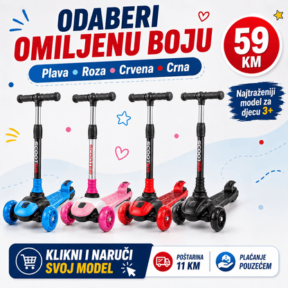 Dječji Romobil 3 Kotača – – Crvena – slika 3