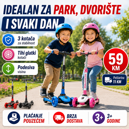 Dječji Romobil 3 Kotača – – Crvena – slika 2