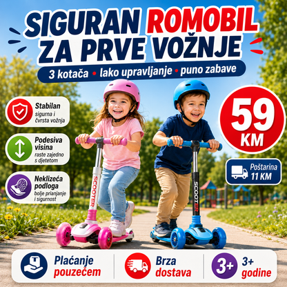 Dječji Romobil 3 Kotača – – Crvena – slika 7