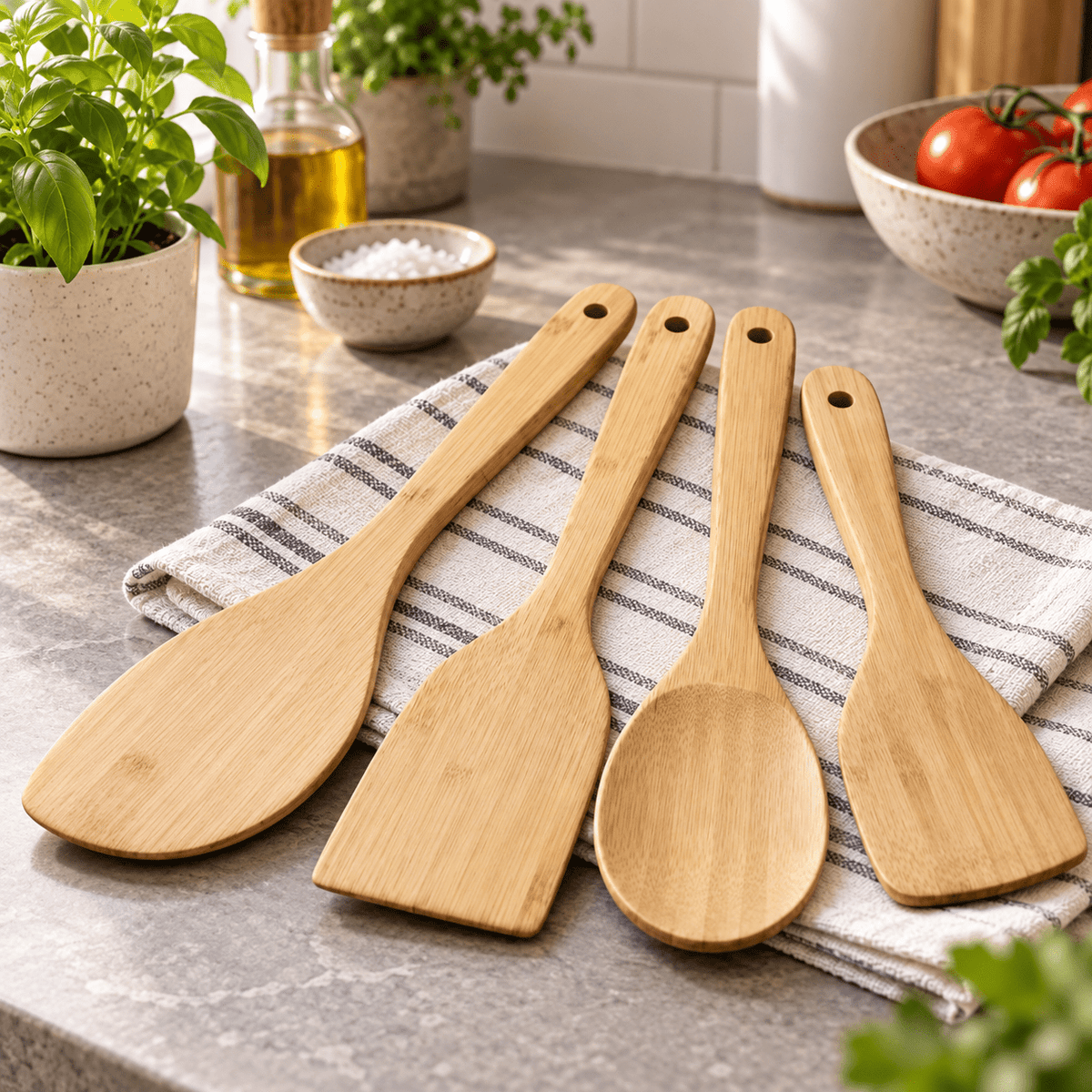 Drveni kuhinjski pribor – set od 4 komada – Kuhinjski pribor – – slika 2