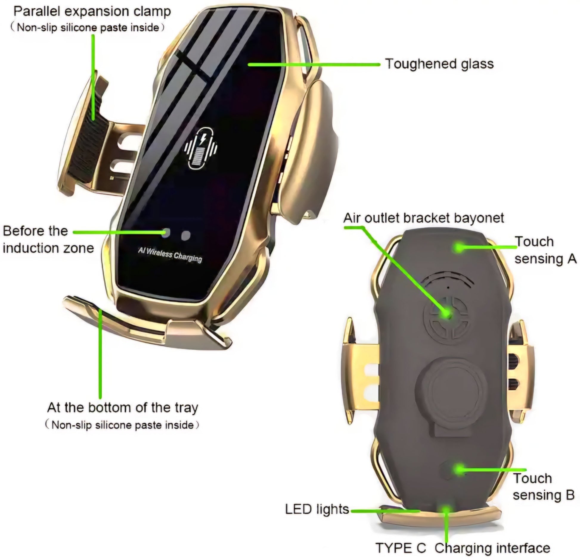 Držač i bežični punjač za mobitel - SAMO KLIKNI