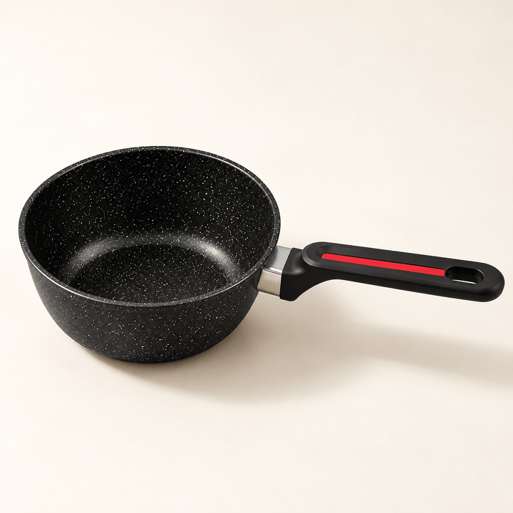 Dublja tava 16 cm s crno-crvenom drškom