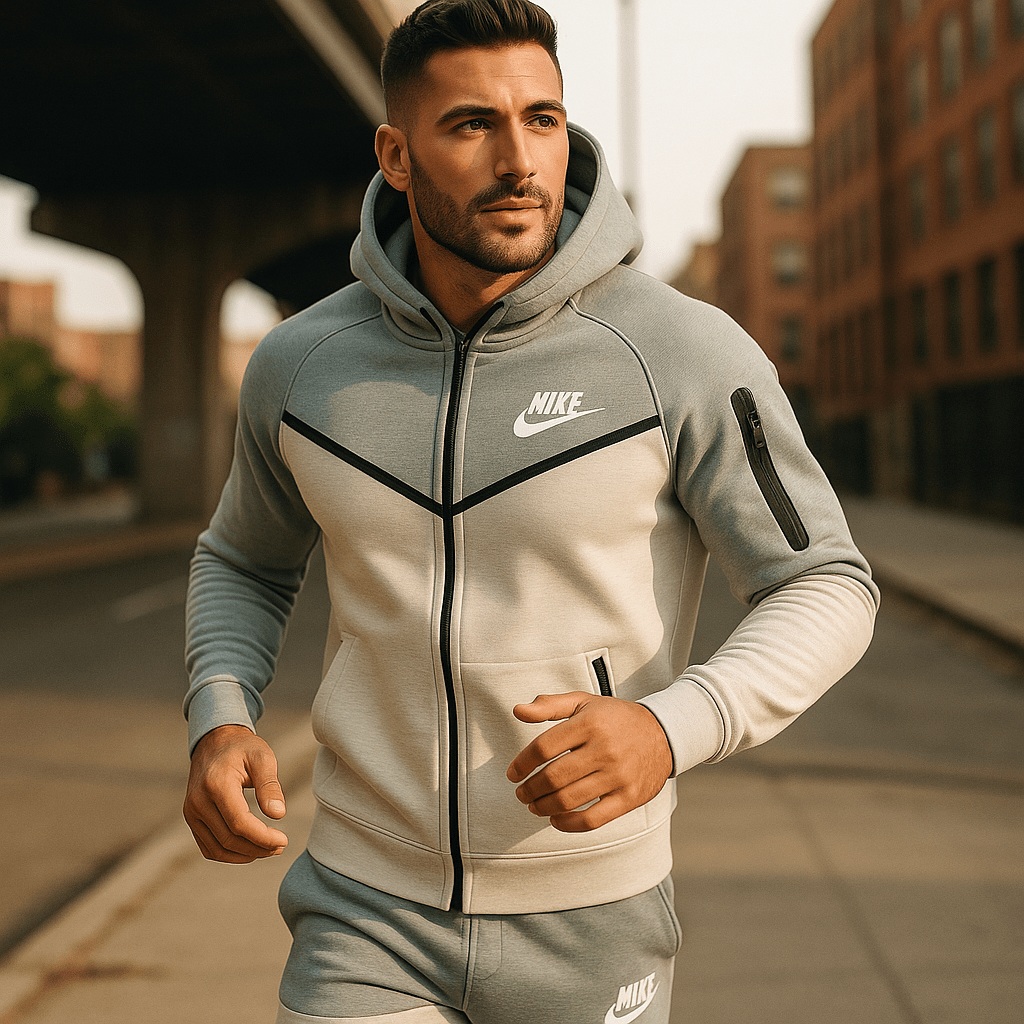 Dvobojna muška trenirka u nijansama svijetloplave i bijele - SAMO KLIKNI