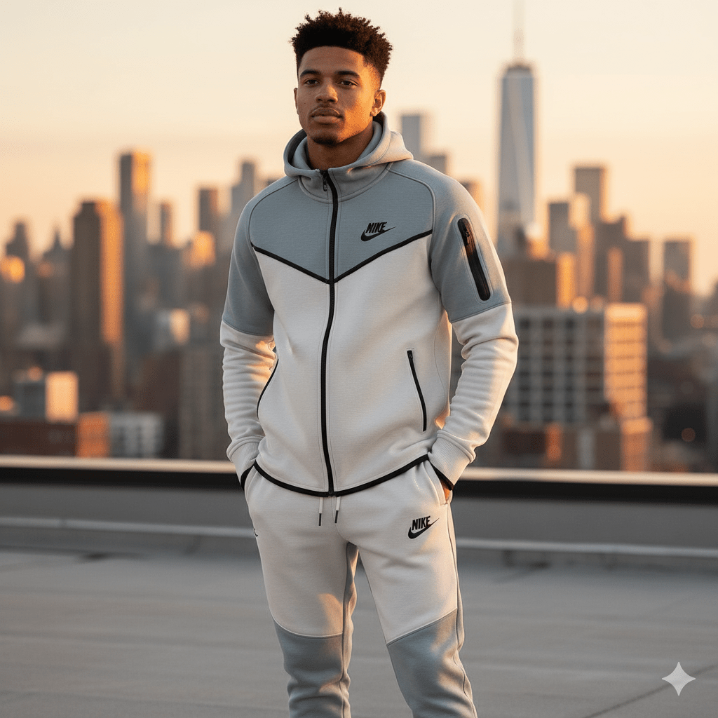 Dvobojna muška trenirka u nijansama svijetloplave i bijele - SAMO KLIKNI