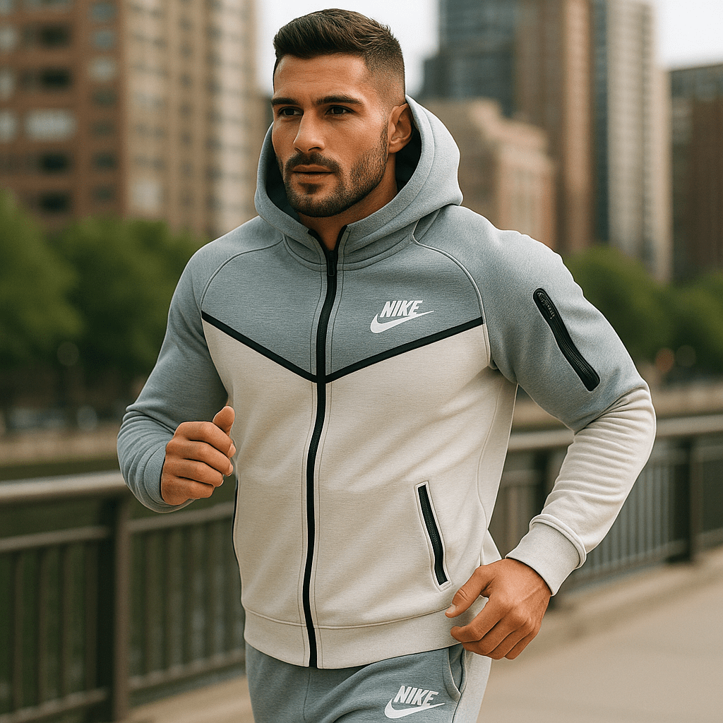 Dvobojna muška trenirka u nijansama svijetloplave i bijele - SAMO KLIKNI