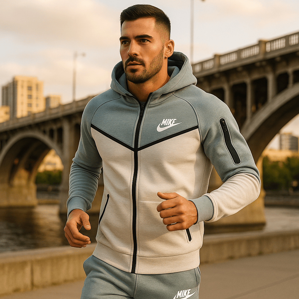 Dvobojna muška trenirka u nijansama svijetloplave i bijele - SAMO KLIKNI