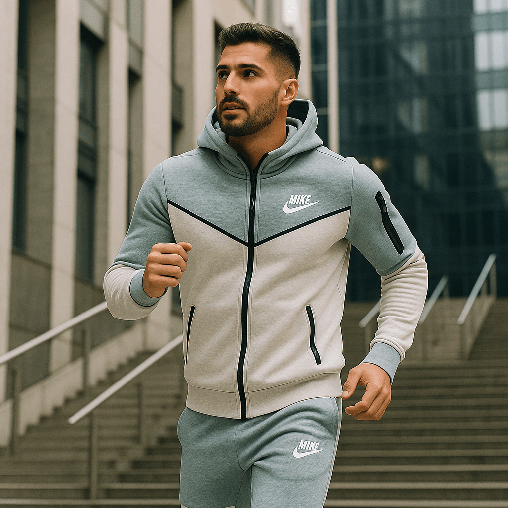 Dvobojna muška trenirka u nijansama svijetloplave i bijele - SAMO KLIKNI