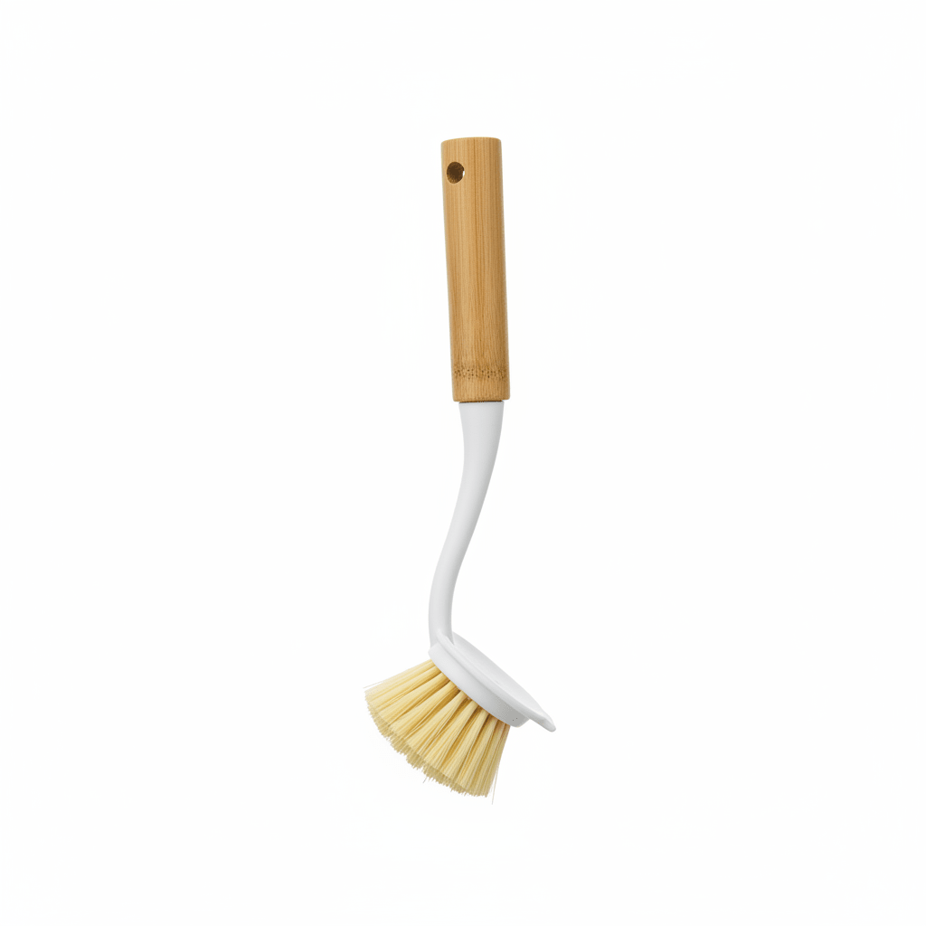 Ekološka Četka za Suđe s Drvenom Drškom - BRUSH AND CLEAN – Alati za čišćenje – Univerzalna Prirodno Drvo/Bijela – slika 1