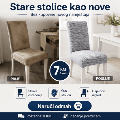 Elastične Navlake za Stolice – – Tamno Siva – slika 2