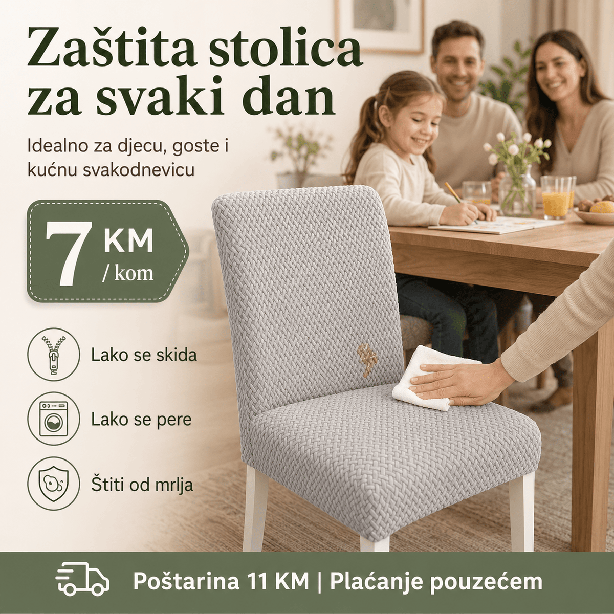 Elastične Navlake za Stolice – – Bordo – slika 6