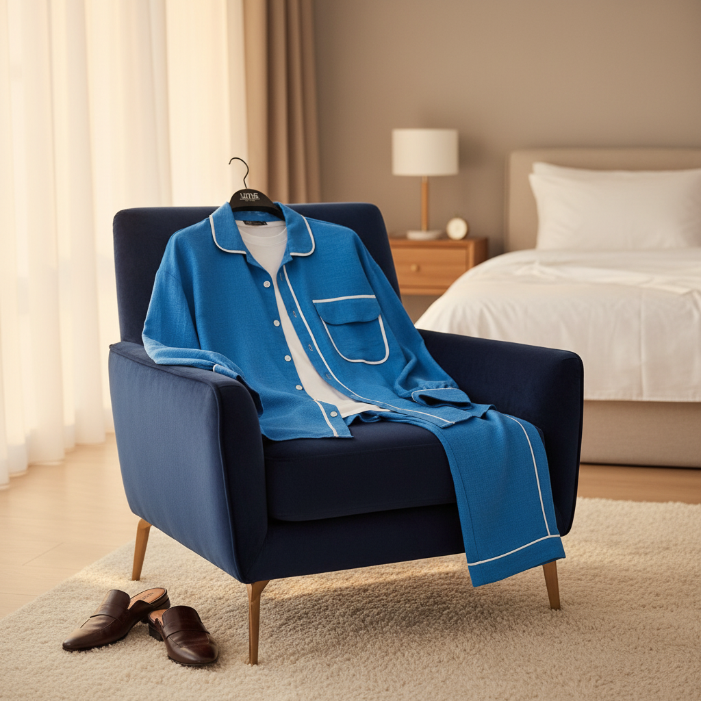 Elegant Blue Suit - Bedroom