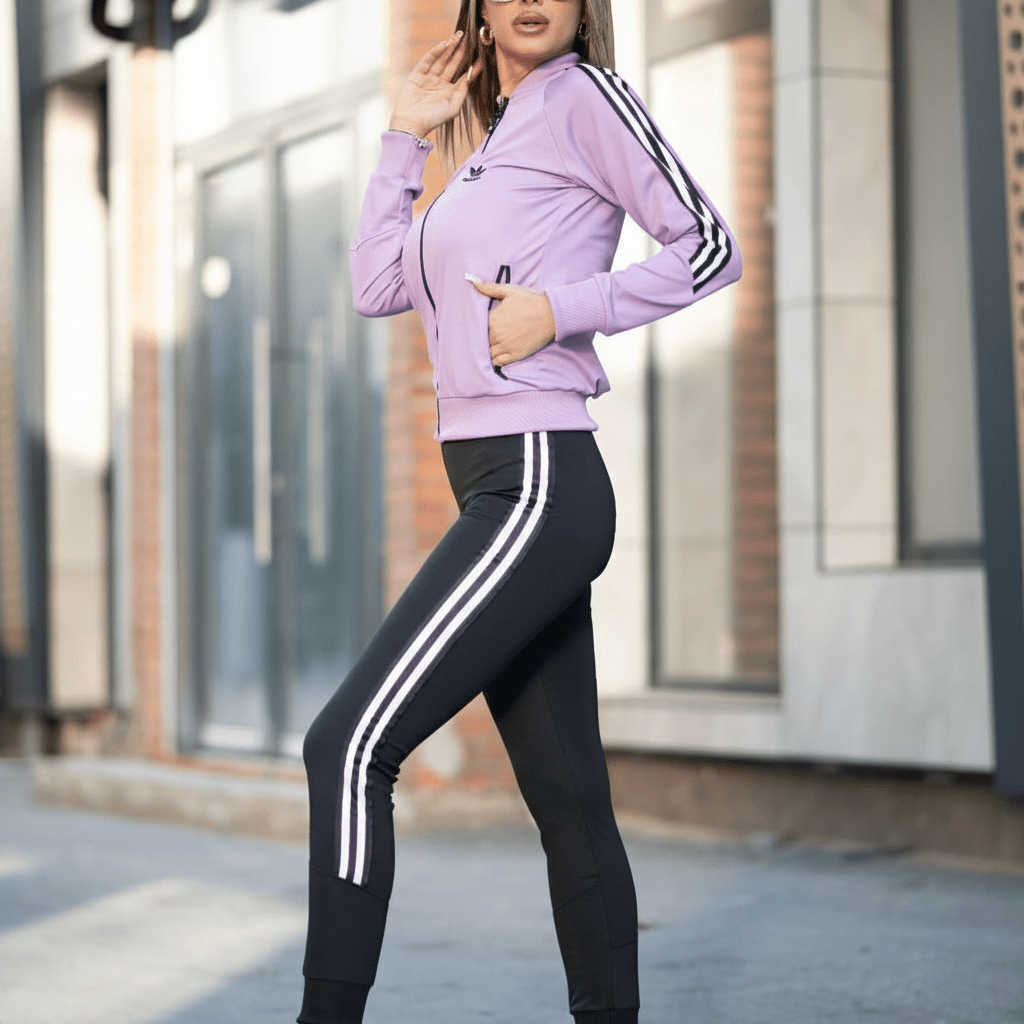 Elegantan Ženski Sportski Komplet – Ženska odjeća – M Ljubičasta/Crna – slika 4