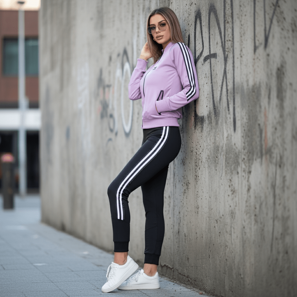 Elegantan Ženski Sportski Komplet – Ženska odjeća – M Ljubičasta/Crna – slika 2