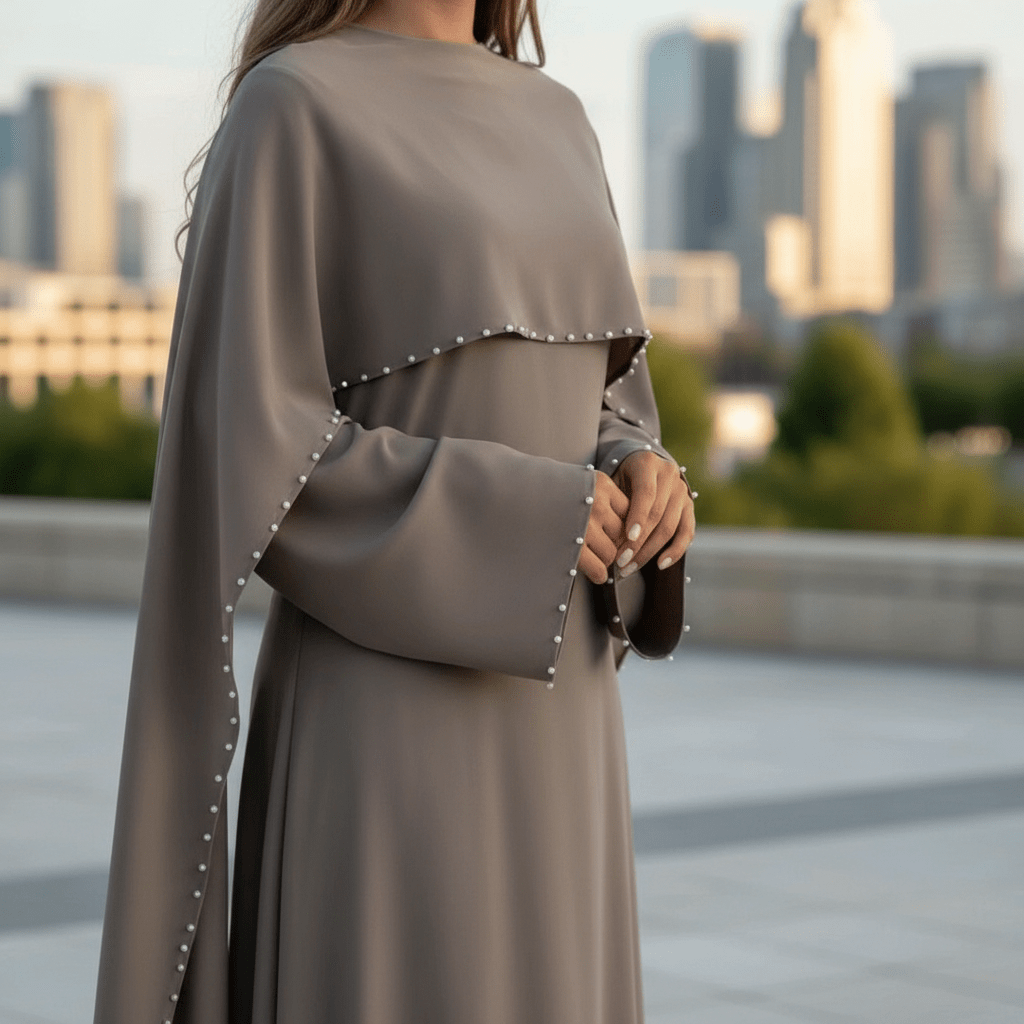 Elegantna Abaja/Haljina s Biserima – Ženska odjeća – Univerzalna – slika 2