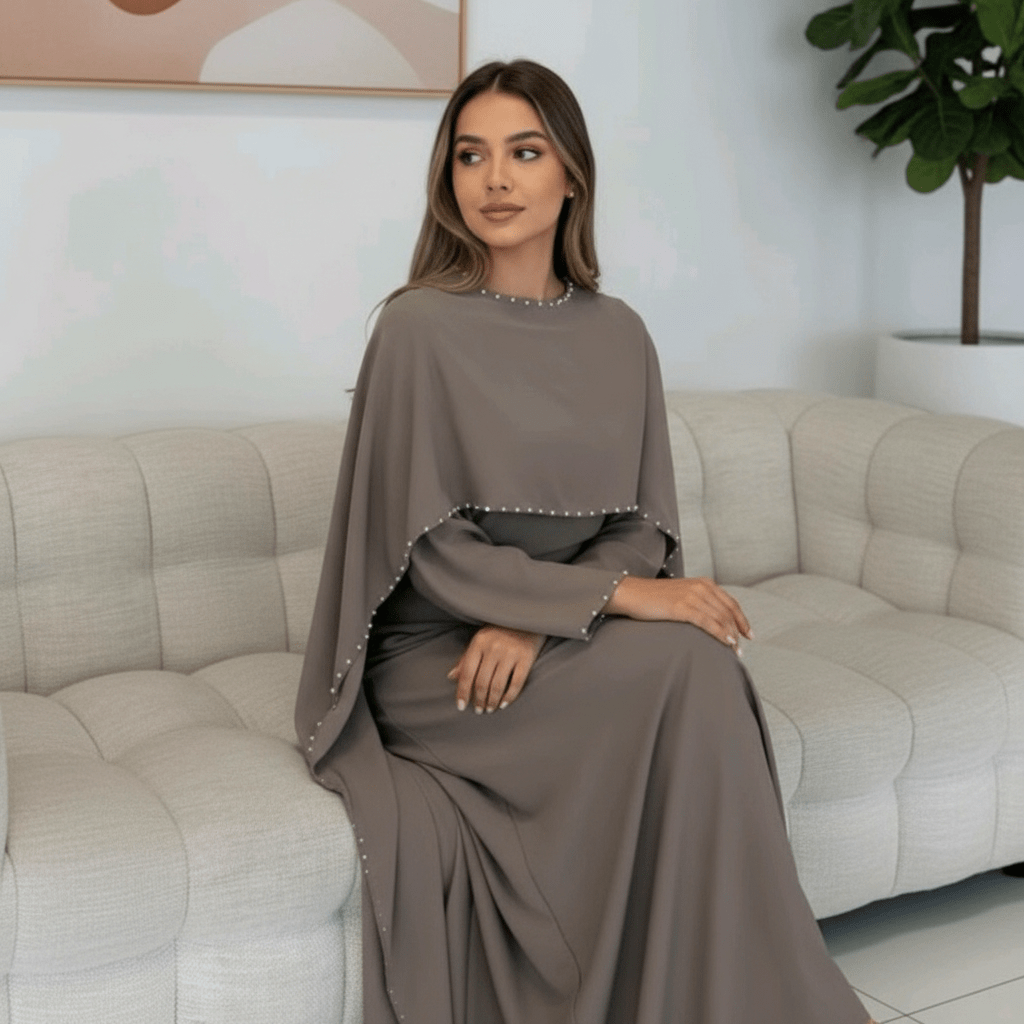 Elegantna Abaja/Haljina s Biserima – Ženska odjeća – Univerzalna – slika 5