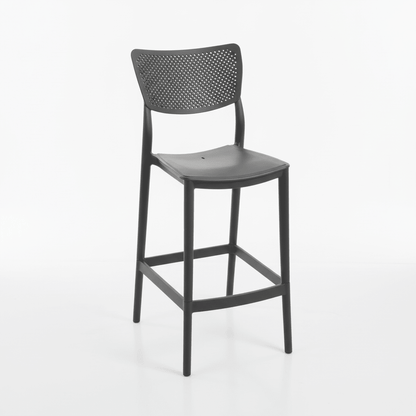 Elegantna Barska Stolica s Perforiranim Naslonom – Barske stolice – Crna – slika 1