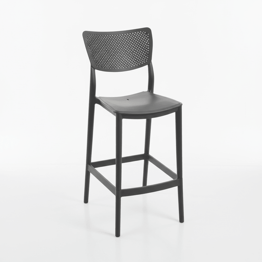 Elegantna Barska Stolica s Perforiranim Naslonom – Barske stolice – Crna – slika 1