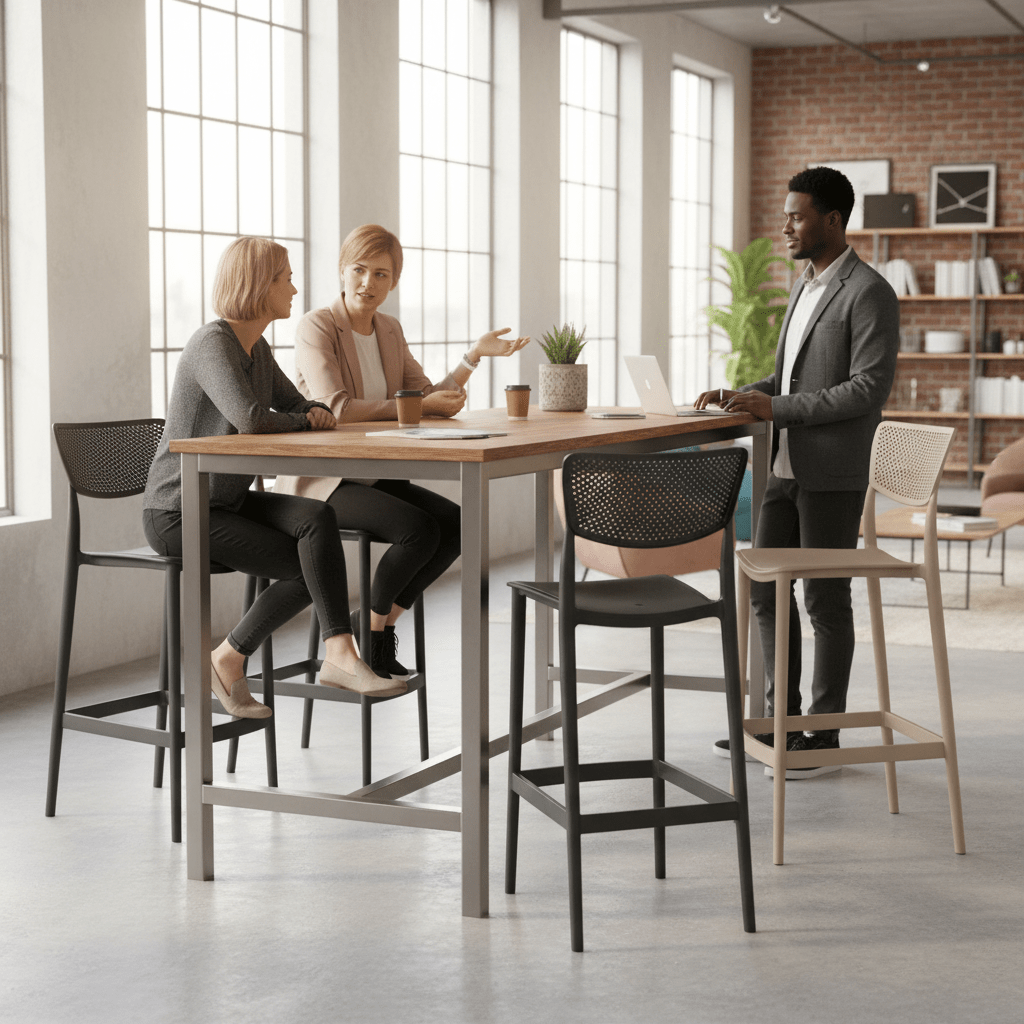 Elegantna Barska Stolica s Perforiranim Naslonom – Barske stolice – Crna – slika 5