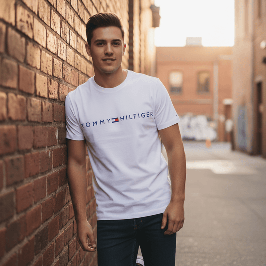 Elegantna Bijela Muška Majica s Prepoznatljivim Logom – Majice – M – slika 1