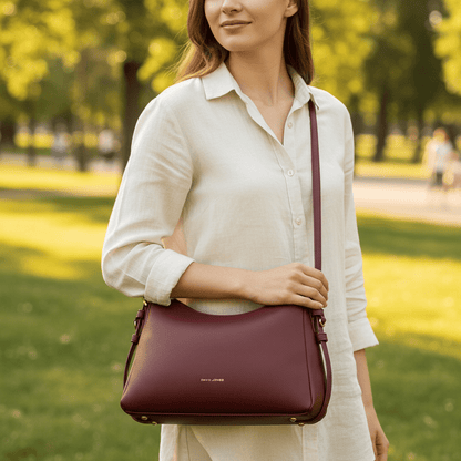 Elegantna Bordo Torba Preko Ramena – Ženske Torbe – Univerzalna Bordo – slika 5