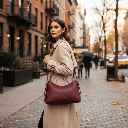 Elegantna Bordo Torba Preko Ramena – Ženske Torbe – Univerzalna Bordo – slika 2