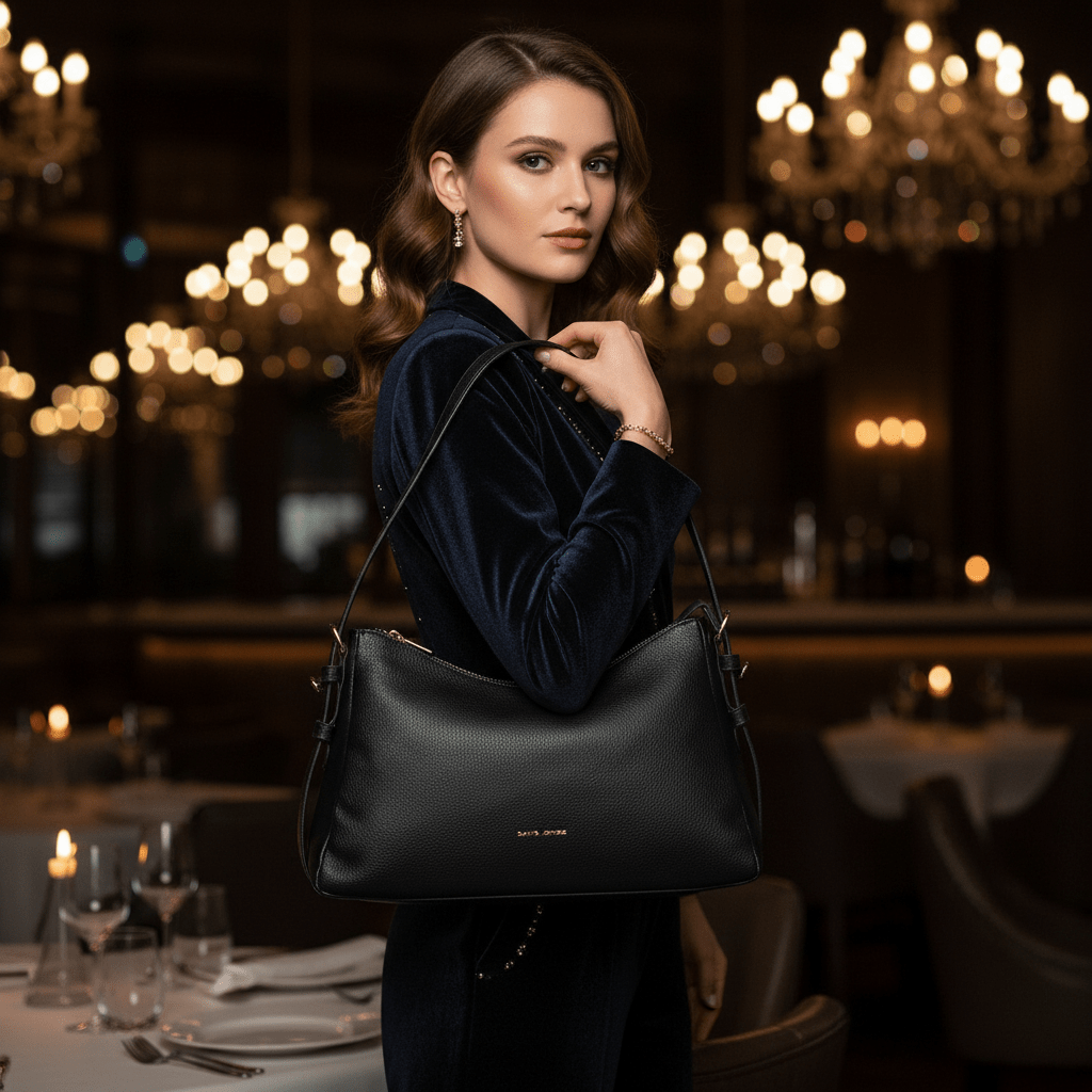 Elegantna Crna Torba – Ženske torbe – Crna Univerzalna – slika 5