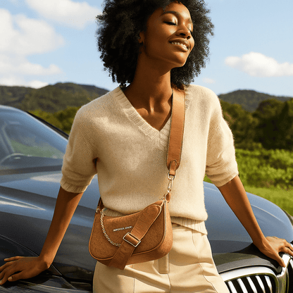Elegantna Crossbody Torba s Lančićem – – Crna – slika 7