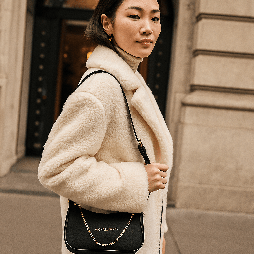 Elegantna Crossbody Torba s Lančićem – – Crna – slika 6