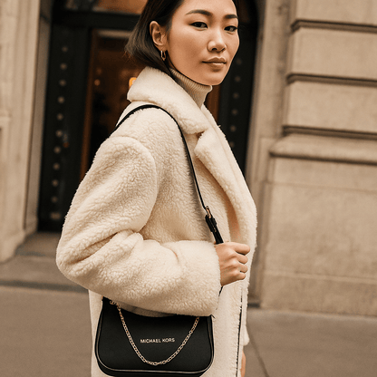 Elegantna Crossbody Torba s Lančićem – – Crna – slika 6