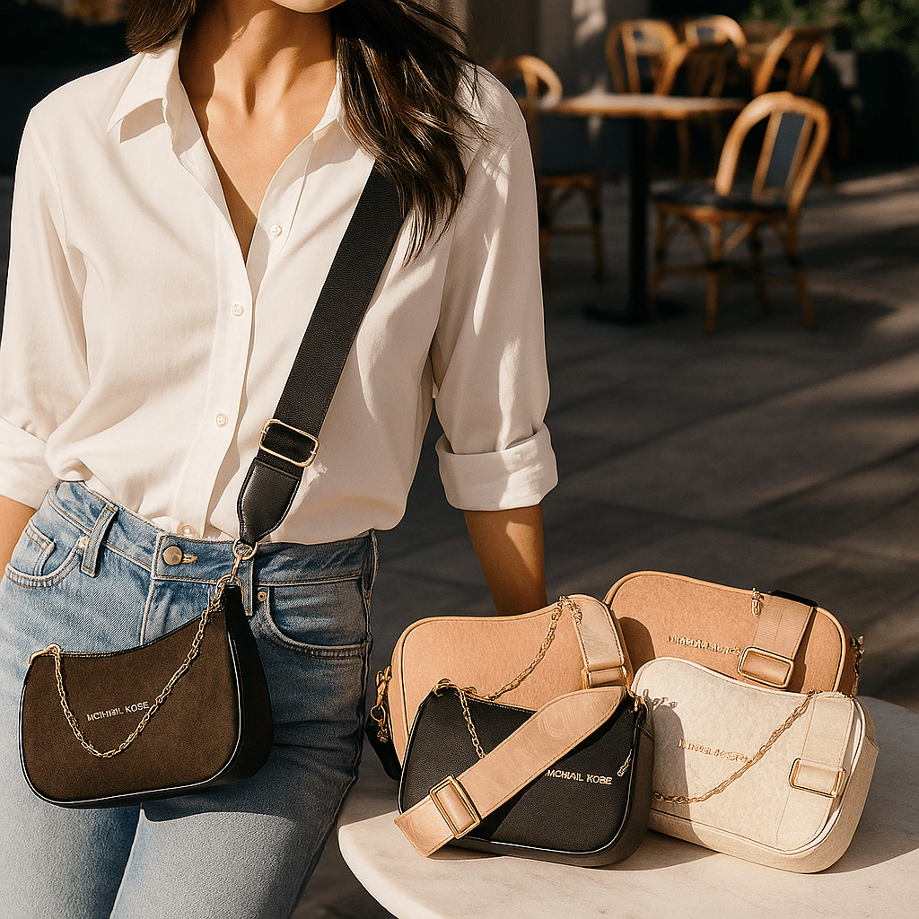 Elegantna Crossbody Torba s Lančićem – – Crna – slika 5