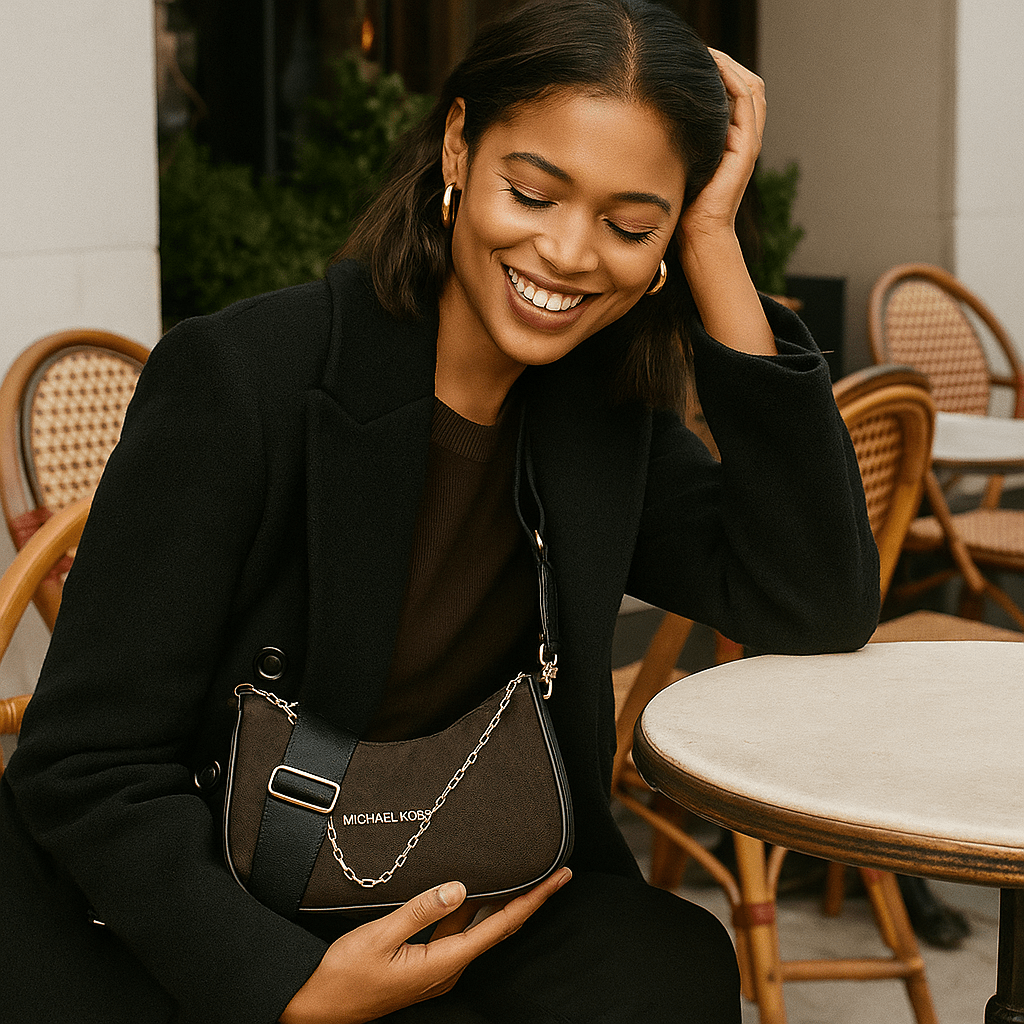 Elegantna Crossbody Torba s Lančićem – – Crna – slika 2