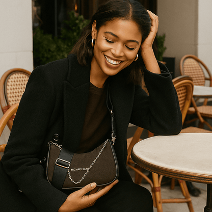 Elegantna Crossbody Torba s Lančićem – – Crna – slika 2