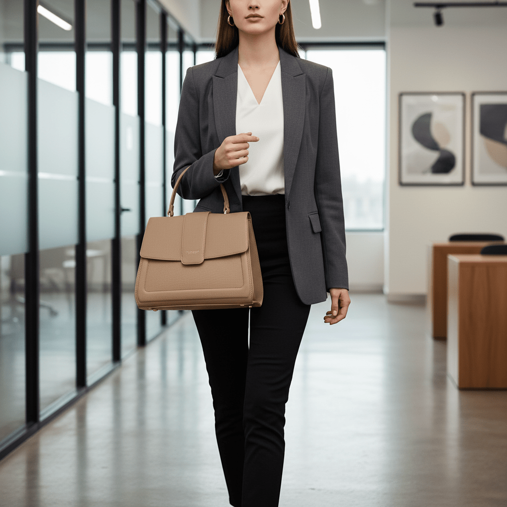 Elegantna D ANABCO FIRENZE Ženska Torba - Taupe – Ženske torbe – Taupe – slika 4