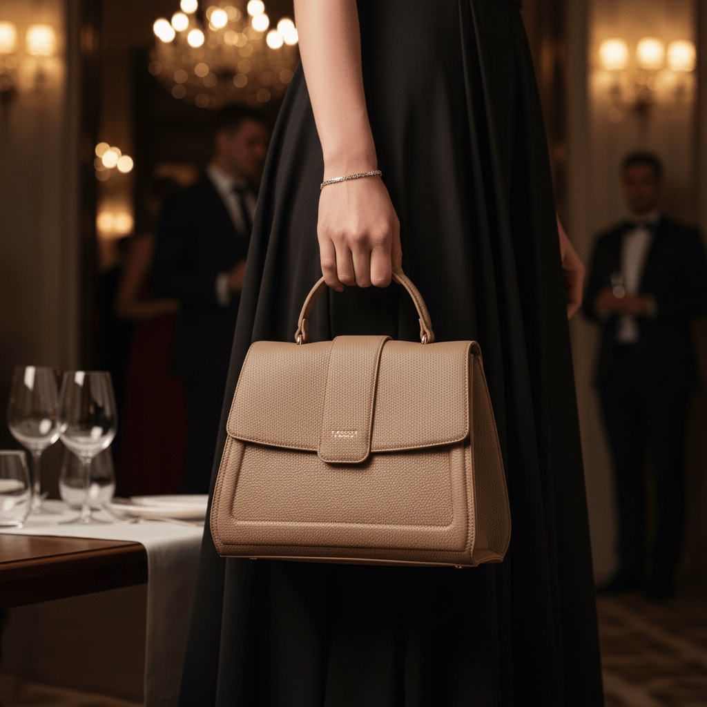 Elegantna D ANABCO FIRENZE Ženska Torba - Taupe – Ženske torbe – Taupe – slika 6