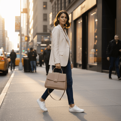 Elegantna D ANABCO FIRENZE Ženska Torba - Taupe – Ženske torbe – Taupe – slika 2