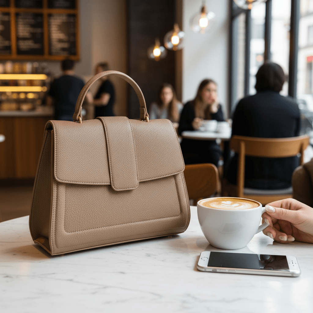 Elegantna D ANABCO FIRENZE Ženska Torba - Taupe – Ženske torbe – Taupe – slika 3