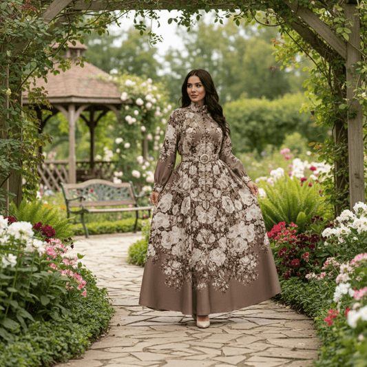 Elegantna Dugačka Cvjetna Haljina sa Pojasom – Ženska odjeća – S – slika 1