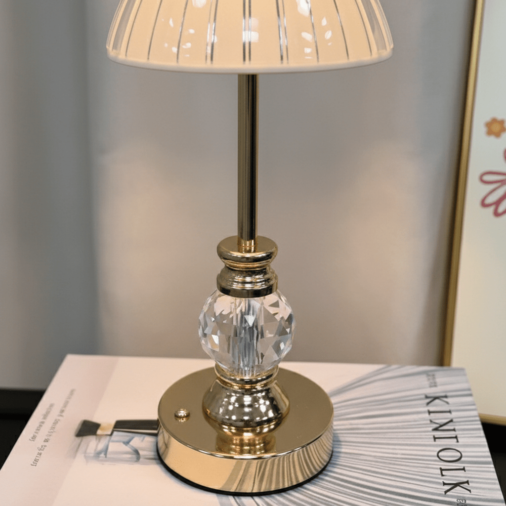 Elegantna Kristalna Stolna Lampa – Stolne Lampe – Univerzalna – slika 4