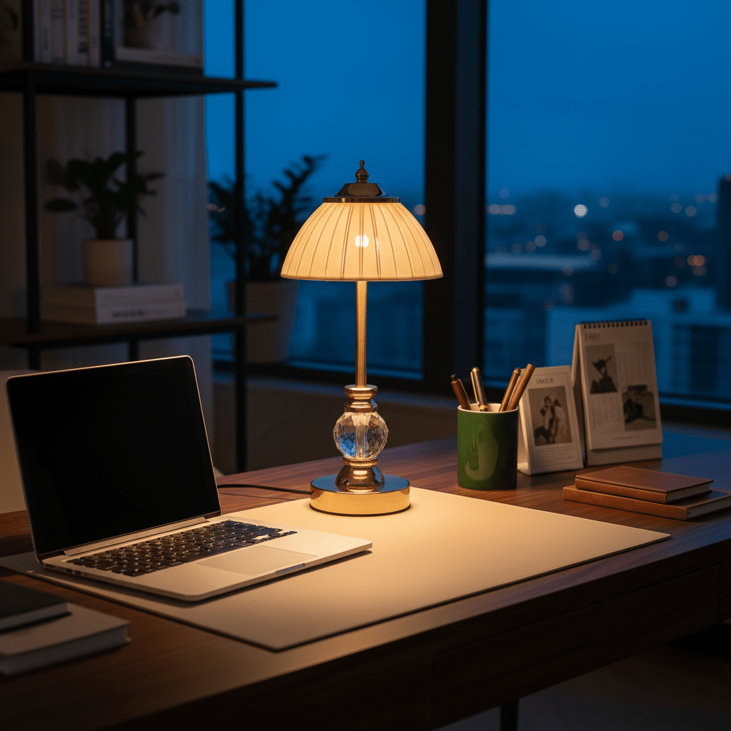 Elegantna Kristalna Stolna Lampa – Stolne Lampe – Univerzalna – slika 5